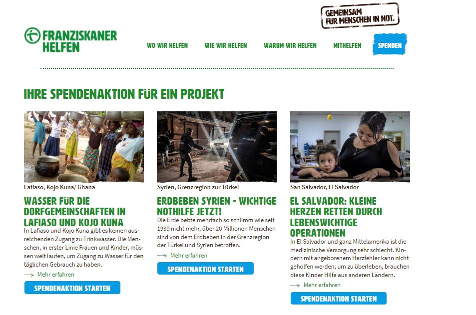 Projekte werden gezeigt, in die die Spenden fließen