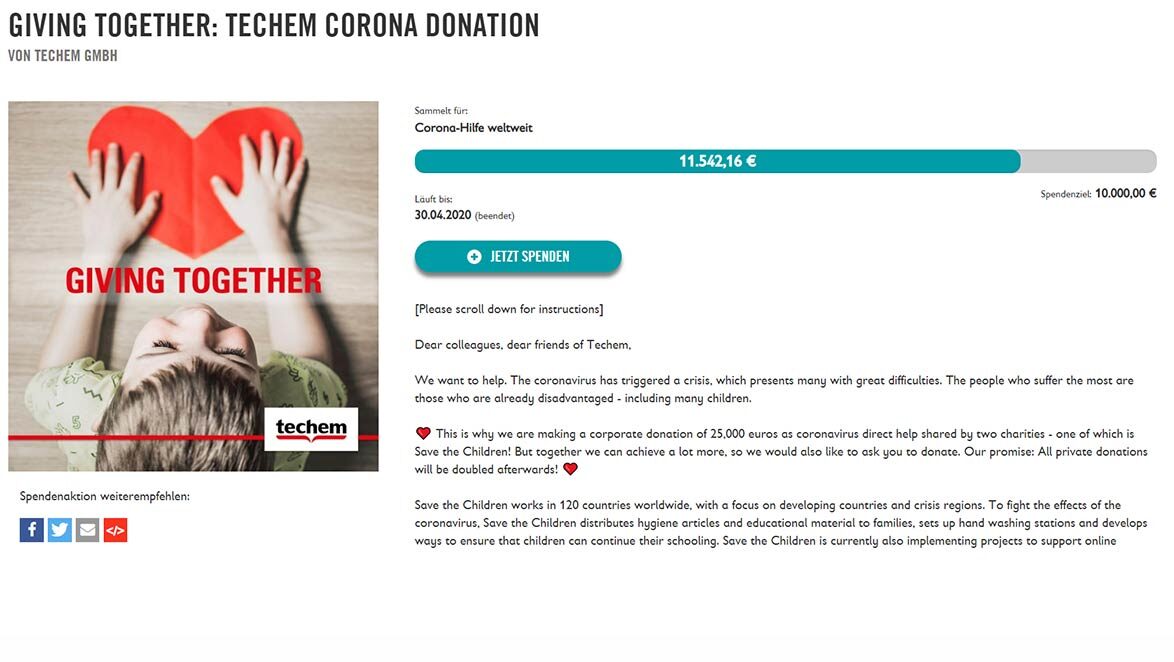 Beispiel Spendenaktion NGO