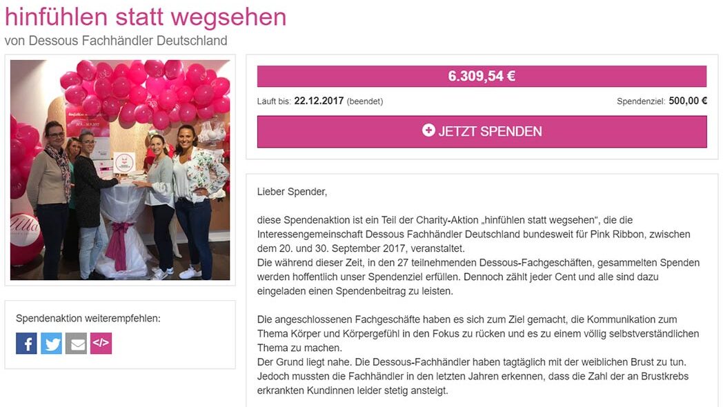Beispiel Spendenaktion NGO