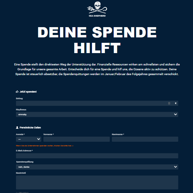 Meere schützen durch Online-Spenden an Sea Shepherd