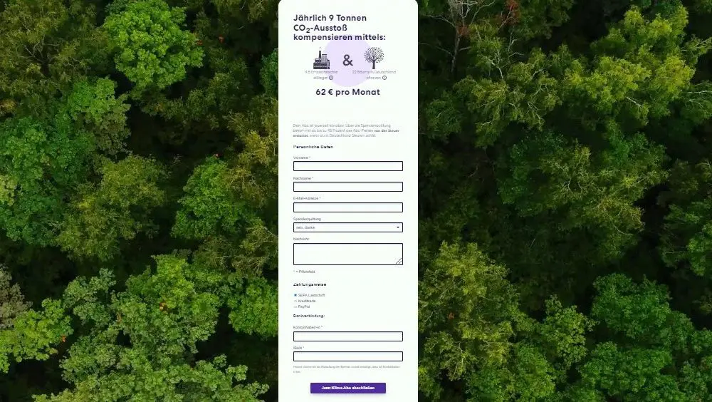 Klima Abo For Tomorrow Schritt 2