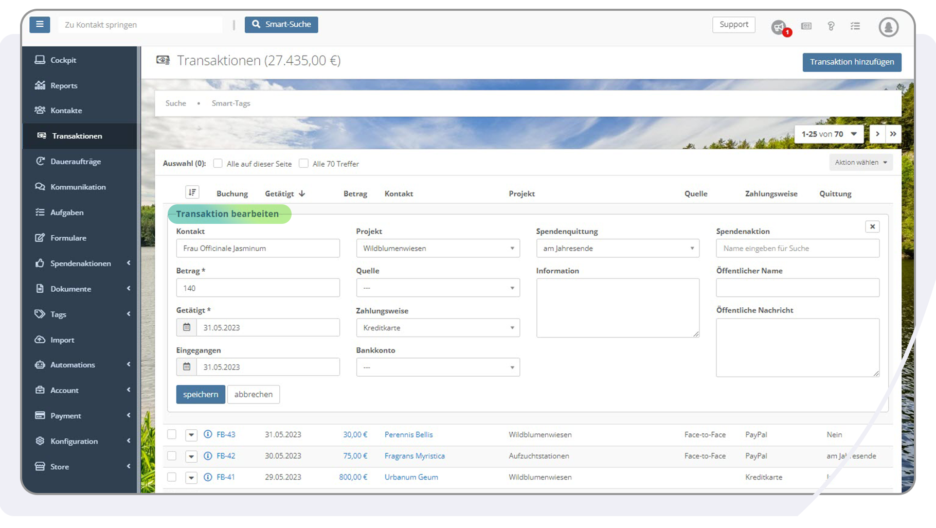 So kannst Du Transaktionen in der FundraisingBox bearbeiten.