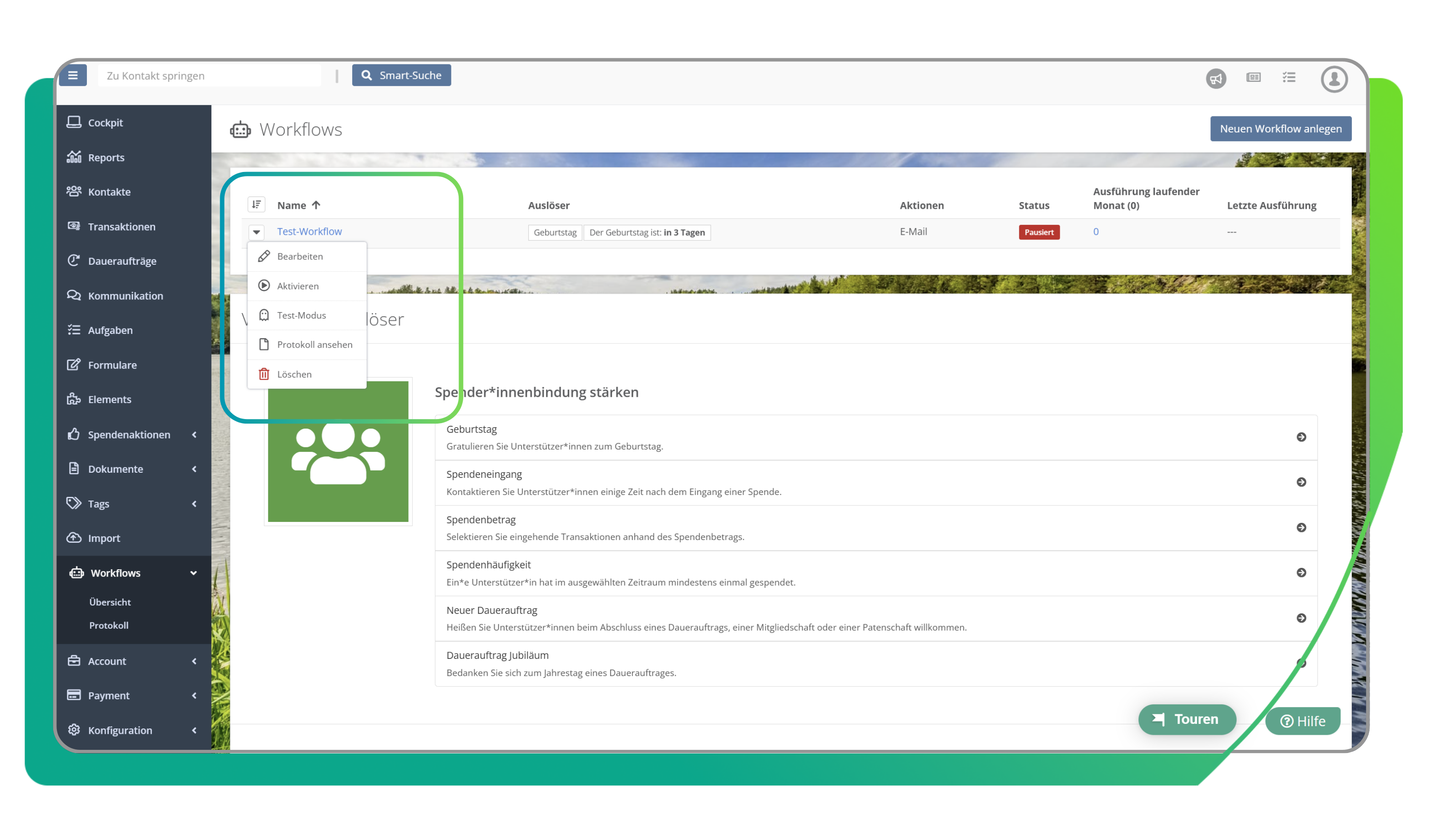 Workflows bearbeiten
