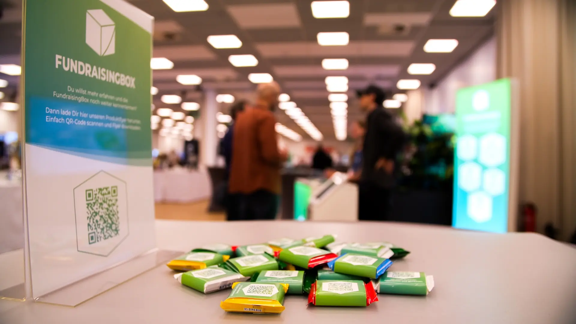 Bilder von kleinen Schokoladentafeln am DFK 2024