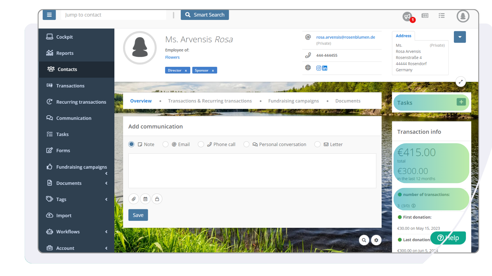 CRM for NGOs donor and donation management