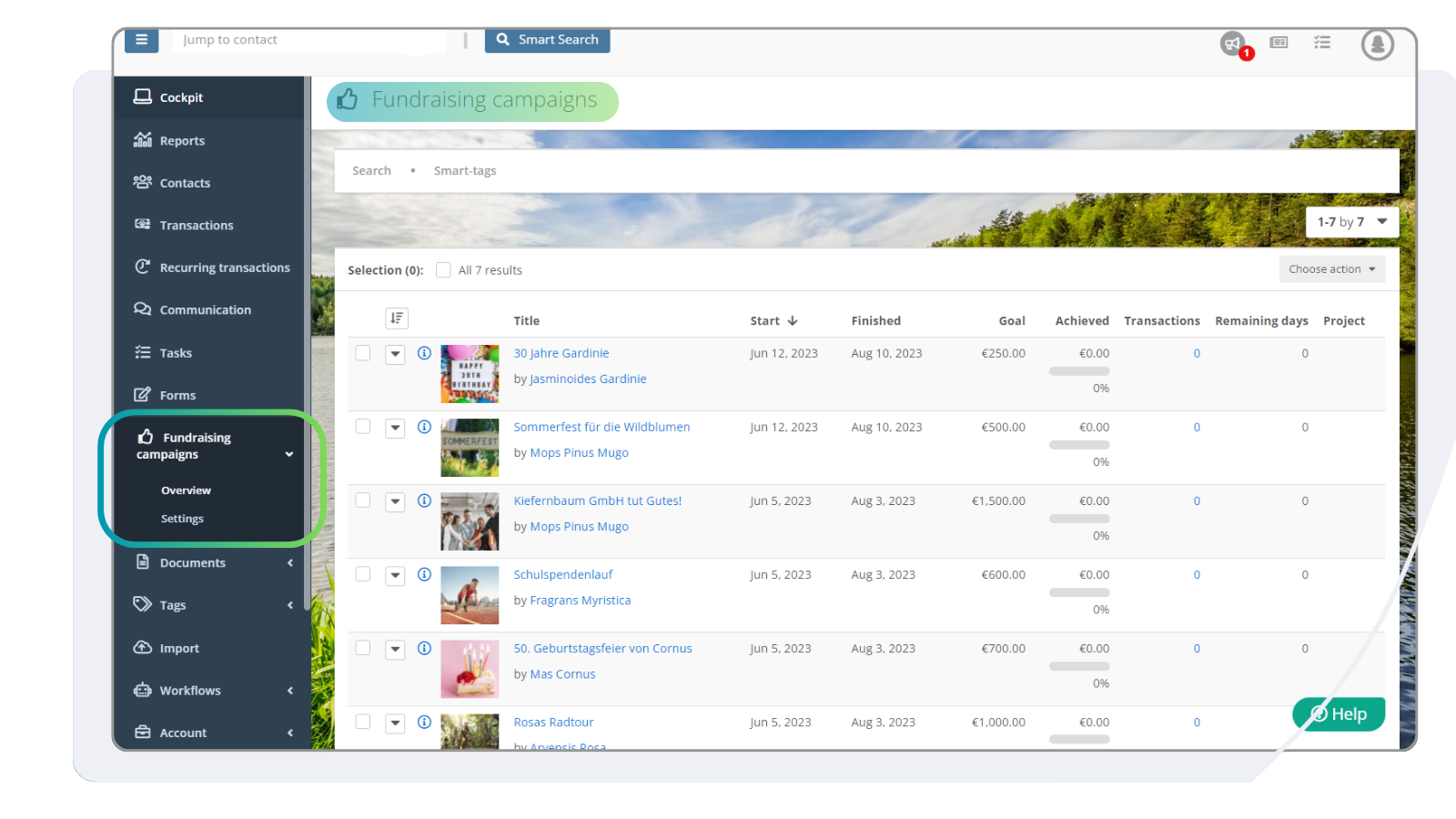 Edit Fundraising Campaign