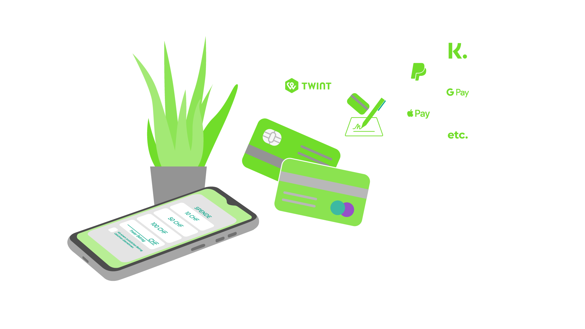 Logos der Payment-Lösungen, die du einfach mit der FundraisingBox nutzt