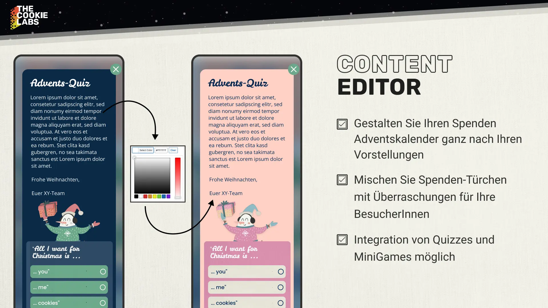 Spenden Adventskalender Content Editor