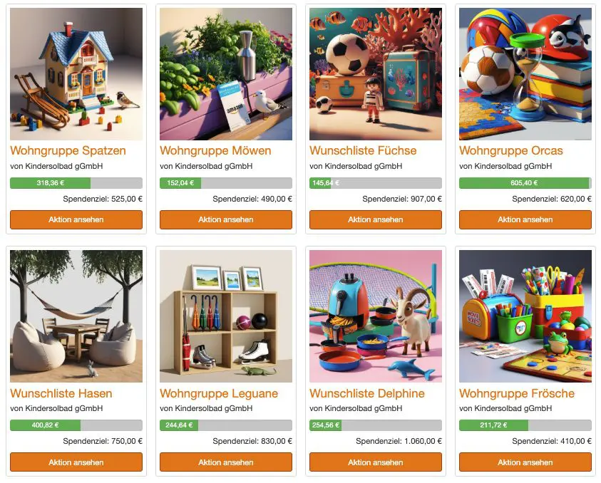 Spendenaktion mit KI-Bildern Kindersolbad