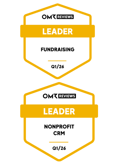 Die Badges von OMR zeigen - die FundraisingBox ist Leader im Fundraising und Nonprofit CRM