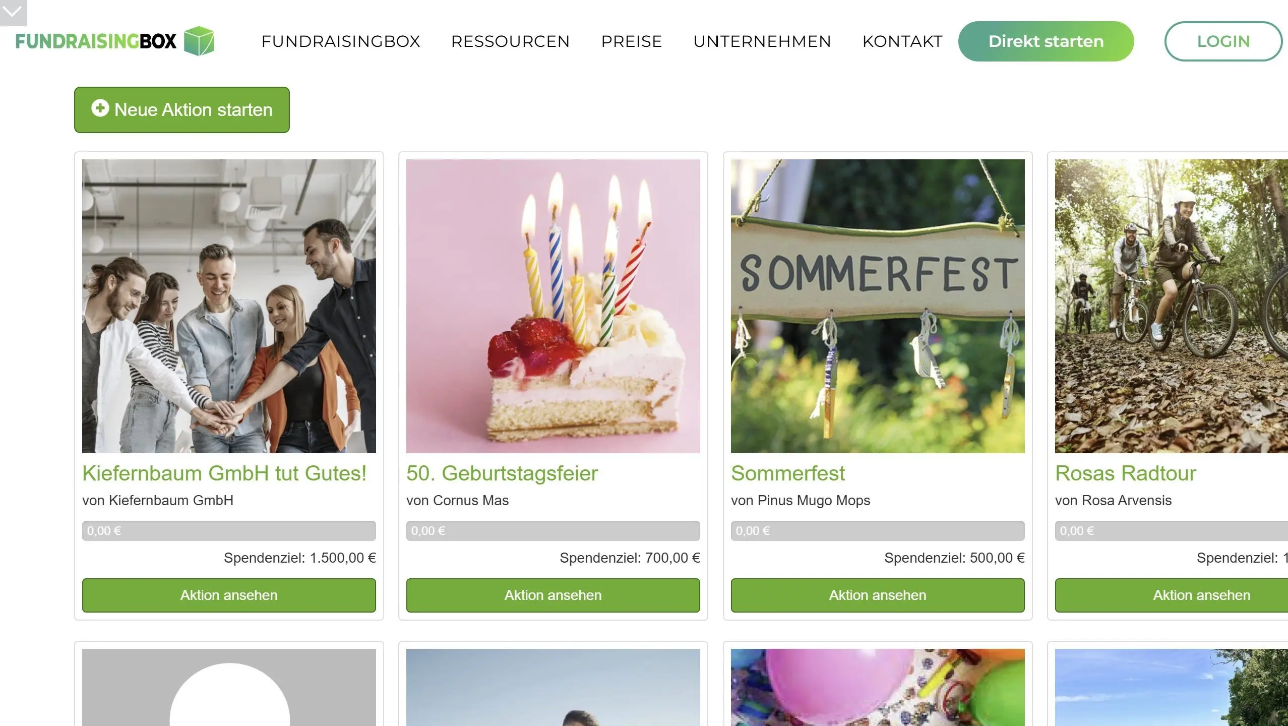 Spendenaktion-Uebersicht