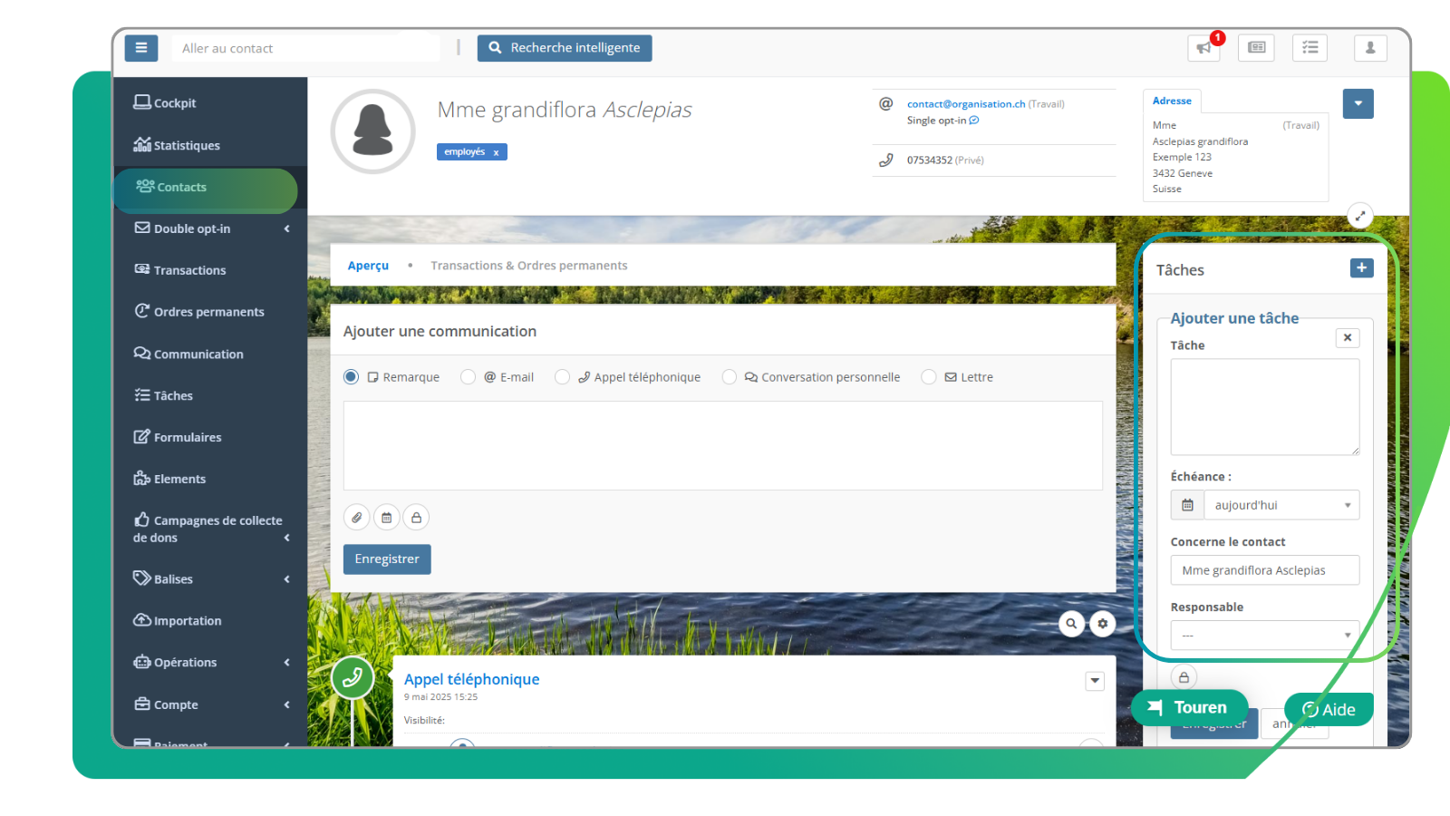 Contact Taches FundraisingBox