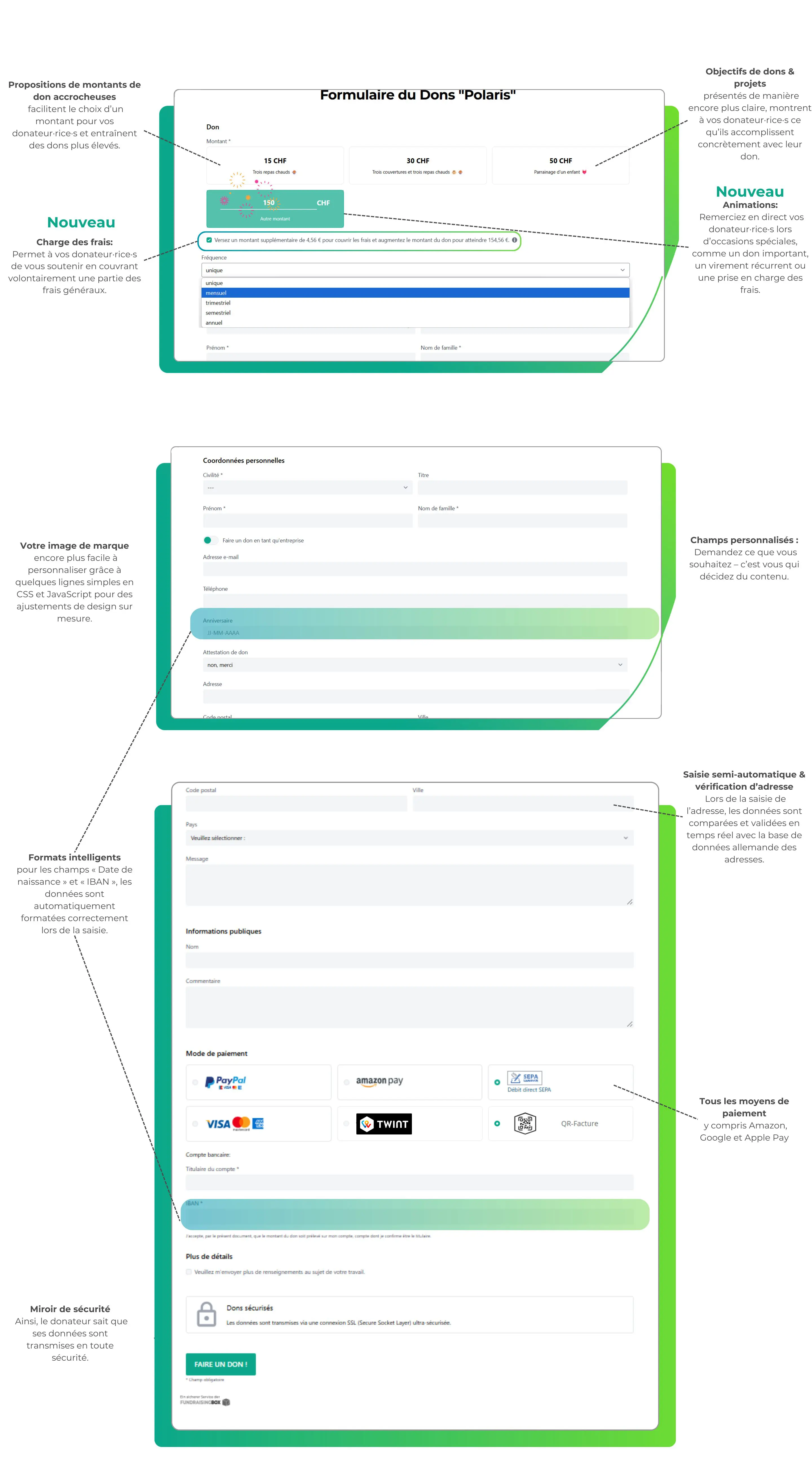 Formulaire de don FundraisingBox