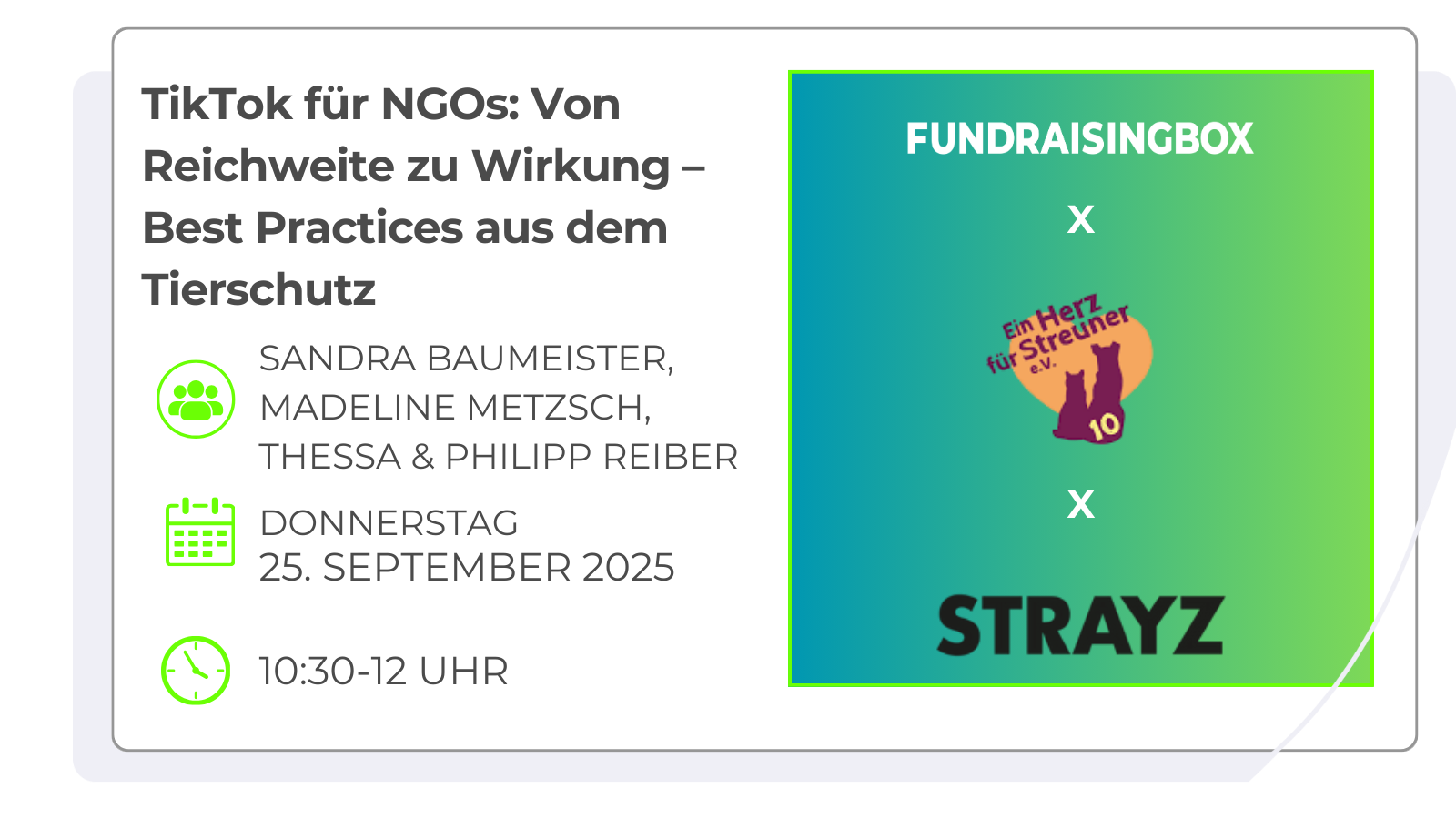 Webinar Tierschutz TikTok für NGOs