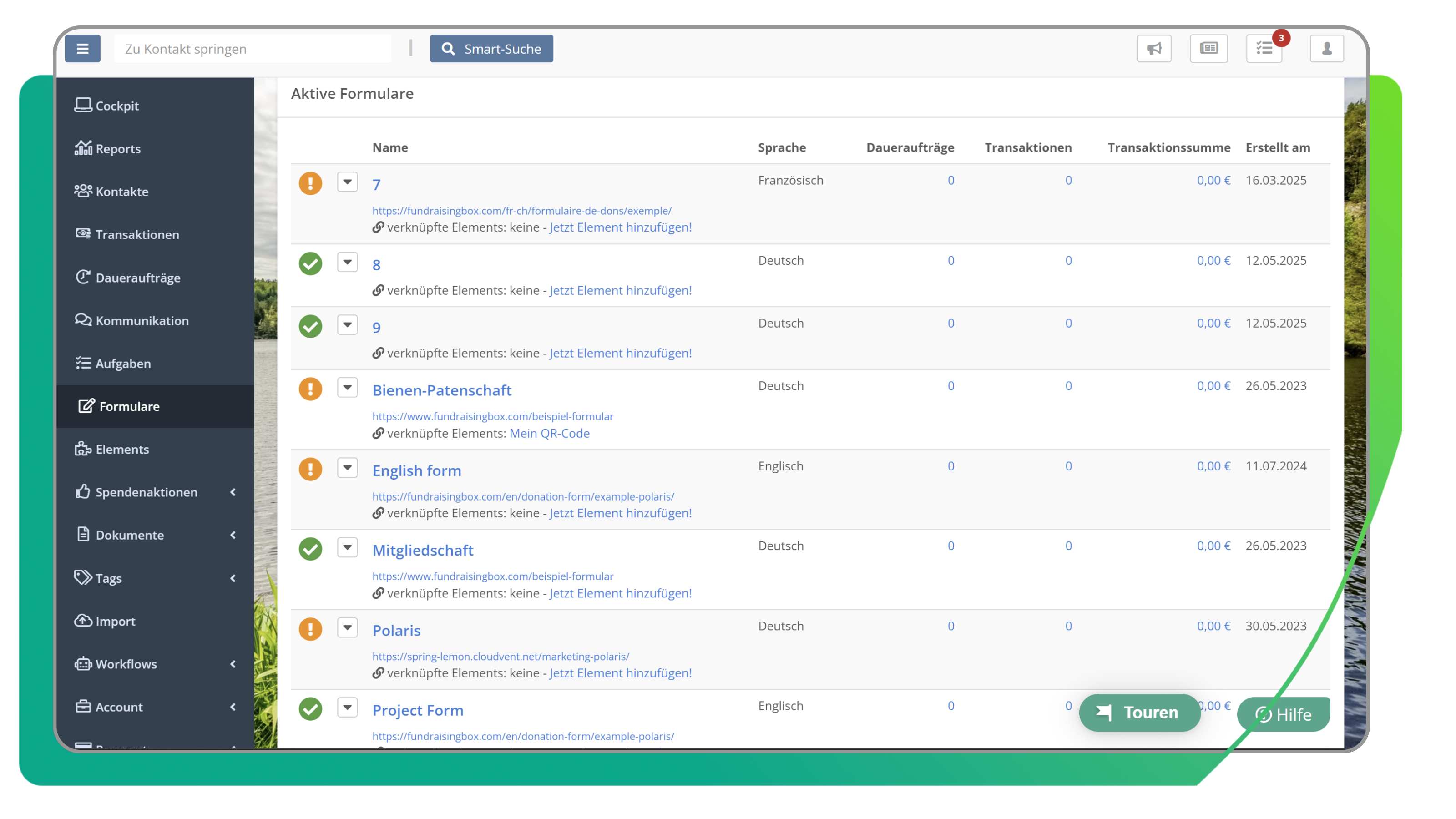 Formulare Uebersicht