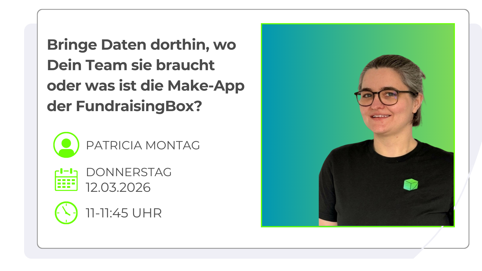 Webinarbild Make-App der FundraisingBox