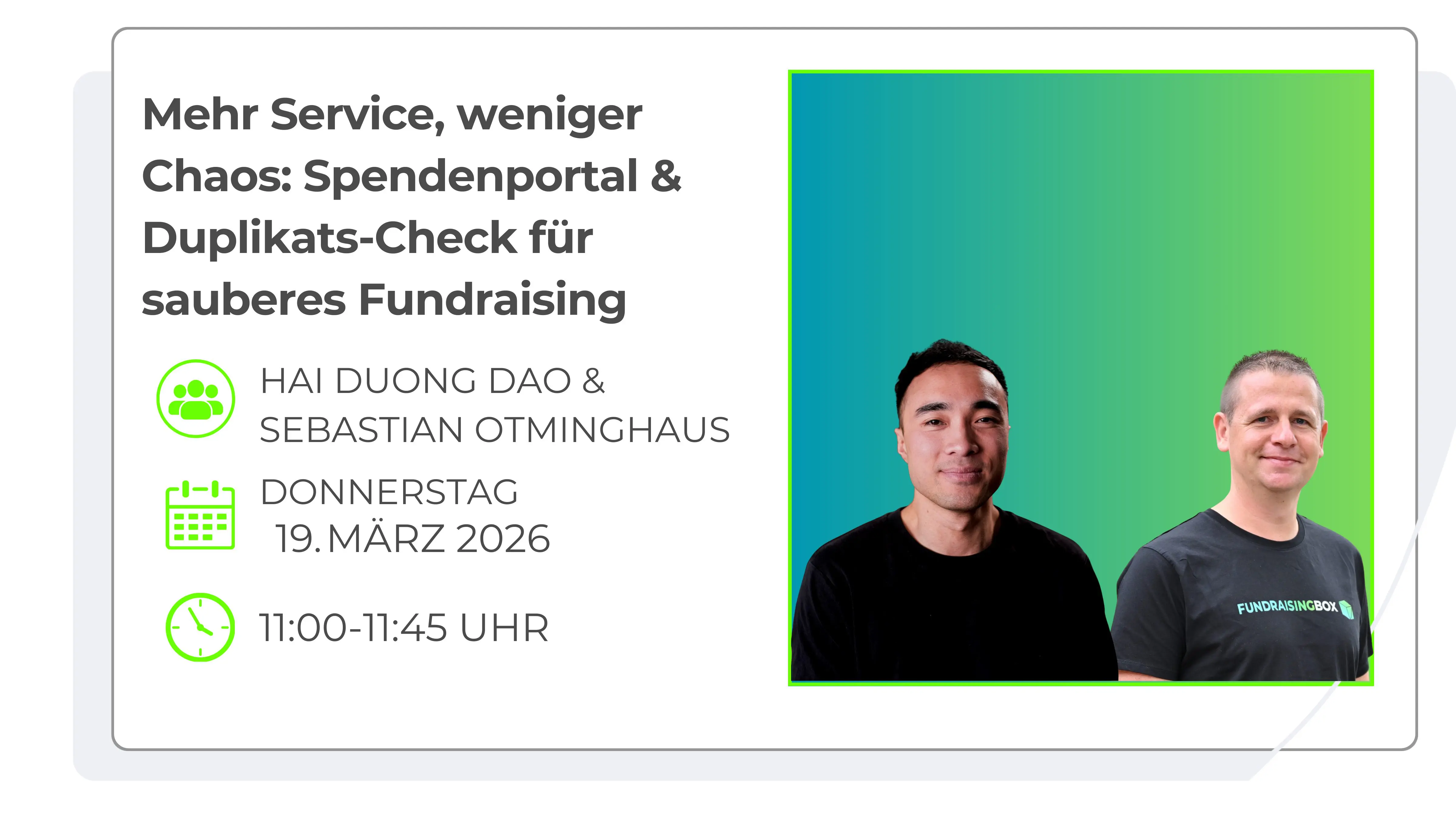 Webinar Spendenportal & Duplikatscheck